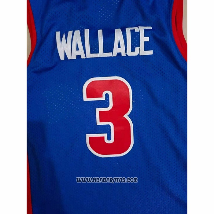 Camiseta Detroit Pistons Ben Wallace #3 Mitchell & Ness 2003-04 Azul